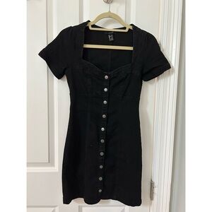 Black Denim Button Up Dress
